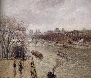Camille Pissarro rain Louvre oil painting reproduction